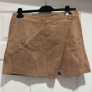Tan Suede Blank NYC Mini Skirt